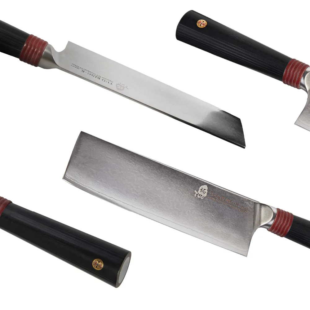 TUO столовые приборы nakiri японский дамасский AUS 10 HC стальной кухонный нож для овощей