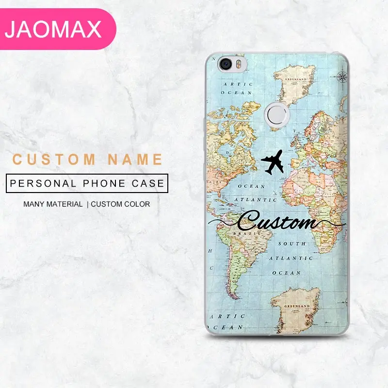 Jaomax Personalized Name Soft Clear Black World Map Custom Phone Case For Xiaomi Redmi Note 5 7Pro Mi A1 A2 Lite 8 4X 5A 6 |