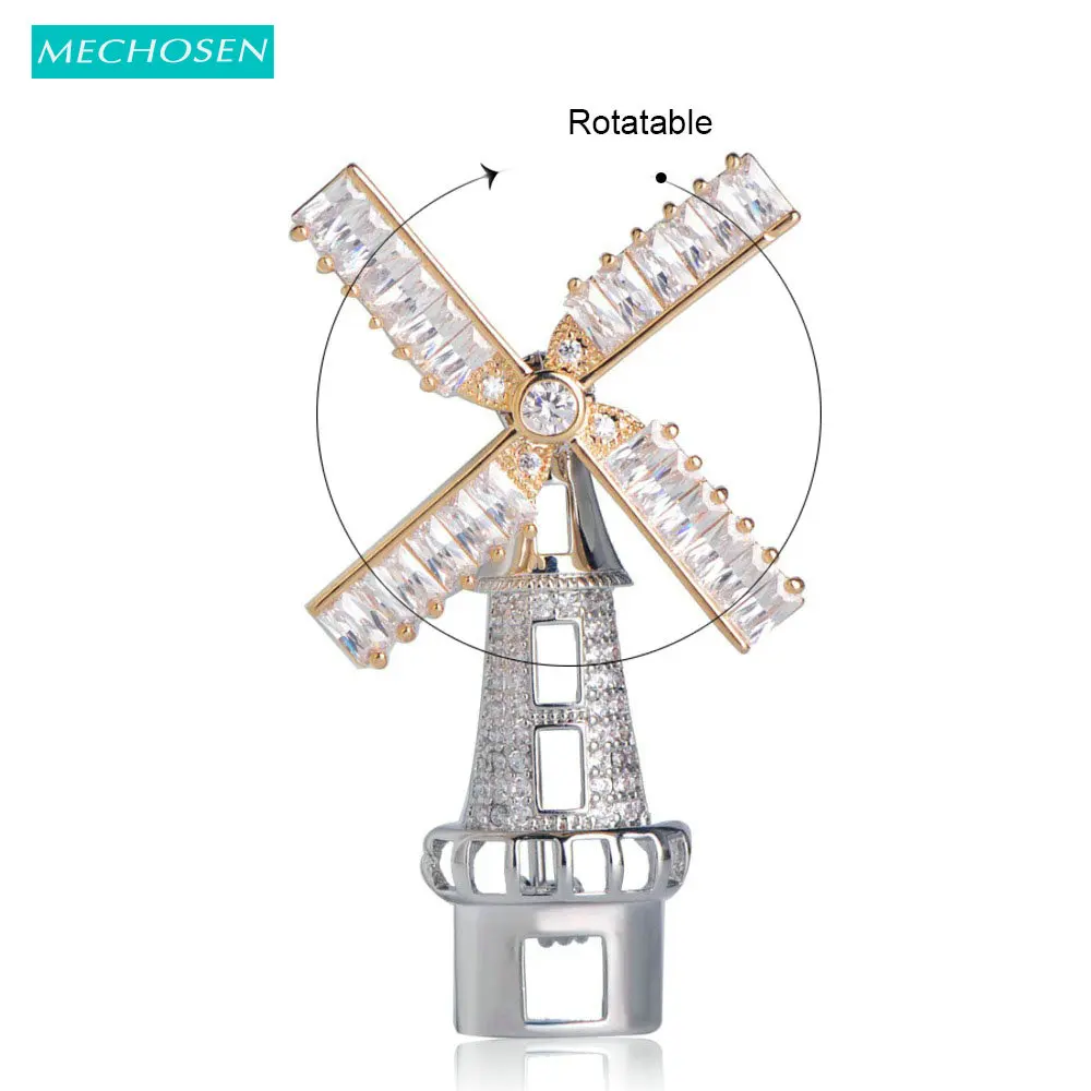 MECHOSEN креативные вращающиеся ветряные мельницы Броши для женщин и мужчин Дети