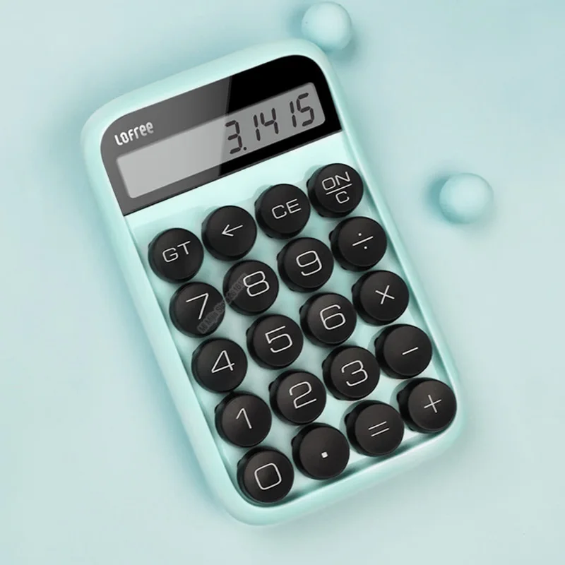 Light Blue 3 цвета Xiaomi Youpin Lofree калькулятор винтажный распакованный съемный колпачок интеллектуальное выключение студенческий офис расчет - Цвет: Light Blue