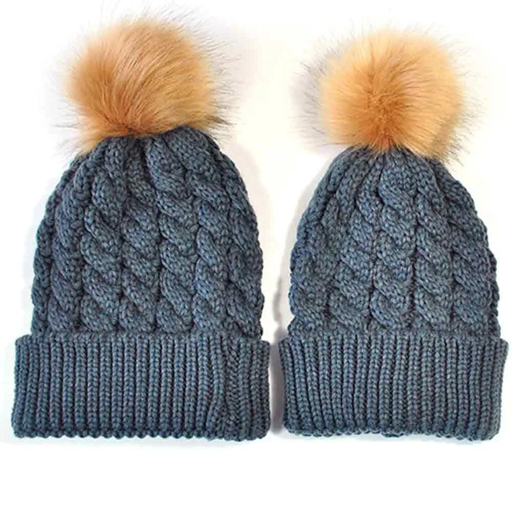 Вязаная шапка для новорожденных мальчиков и девочек вязаная мамы ребенка теплая