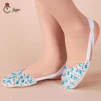 ballet flats belly dance practice shoes professional dancewear women beaded shoe pads foot thong beads 13 colors available