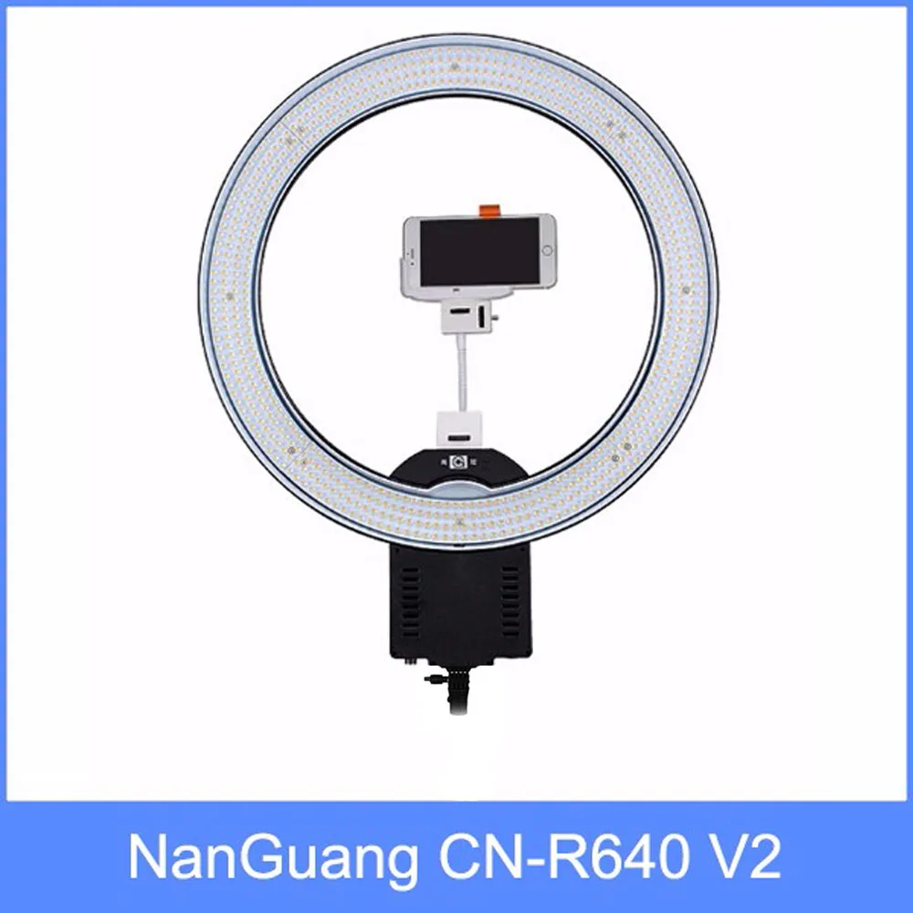 NanGuang R640 1" светодиодный кольцевой светильник светодиодный фото/видео/Студия/телефон Камера свет освещение для фото круглая лампа со штативом и сумки
