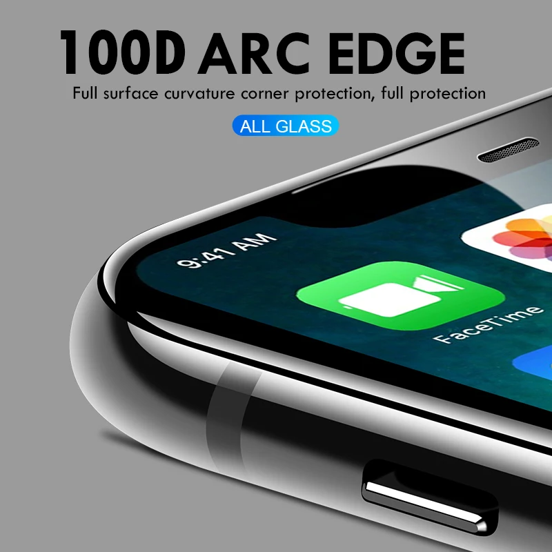 H& A 100D полное покрытие Защитное стекло для iPhone X 7 6 6S 8 Plus Закаленное стекло протектор экрана для iPhone X XS XR XS MAX стекло