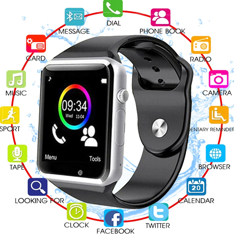A1 наручные часы Bluetooth Смарт Спорт Шагомер с sim камерой Smartwatch для Android HUAWEI Apple samsung PK