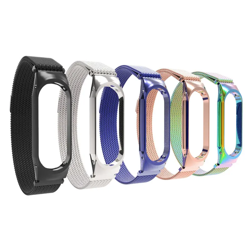 Сменный ремешок для часов Mi Band 3 с магнитной застежкой браслет из нержавеющей