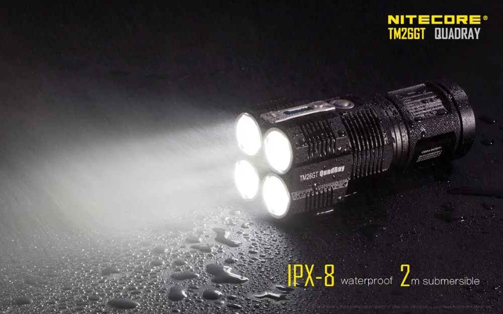 NITECORE TM26GT 4* CREE XP-L HI V3 светодиодный фонарь 3500 люмен светодиодный фонарь с дистентным лучом с 4 батареями 18650