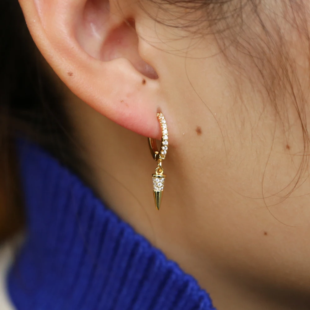 Женские серьги подвески с шипами золотого цвета Ювелирное Украшение для