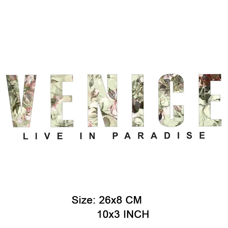 Тепловые нашивки с названием венецианского города на одежду стираемые