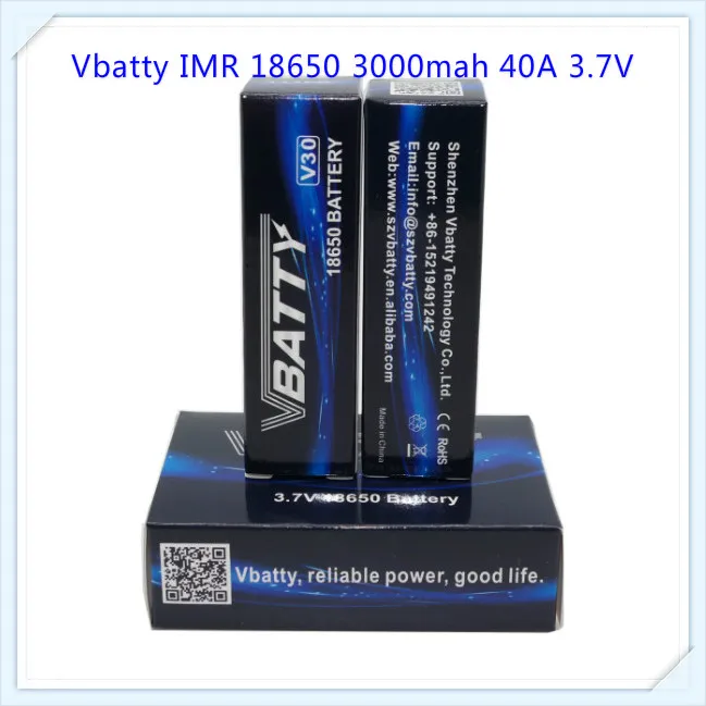 Vbatty 3 шт. 100% Оригинальный Новый 18650 3000 мАч перезаряжаемый аккумулятор 7 В IMR1865025 40A