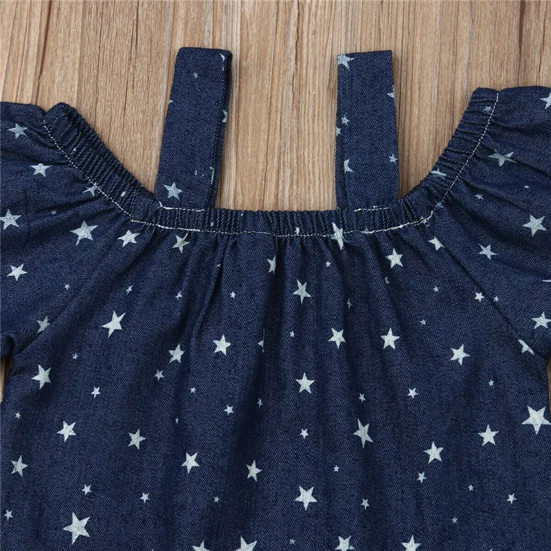 Комплект летней одежды из 2 предметов для маленьких девочек милый топ с открытыми