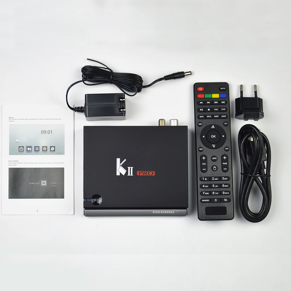 Satxtrem KII Pro DVB-T2 и S2 DVB-C Android 7,1 ТВ-приставка Amlogic S905D четырехъядерный BT4.0 2 ГБ/16 ГБ 2,4G/5G Wifi 4K ТВ-приставка мини-ПК