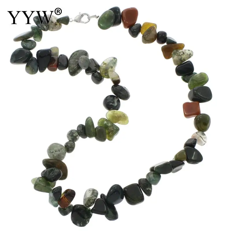 Natural Gem stone Necklace lobster clasp 6x3x2mm-15x13x4mm Sold Per Approx 18 Inch Strand | Украшения и аксессуары