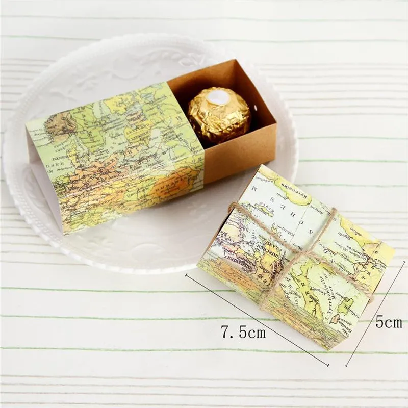 Новинка карта мира Подарочная коробка для рождественских украшений крафт бумага