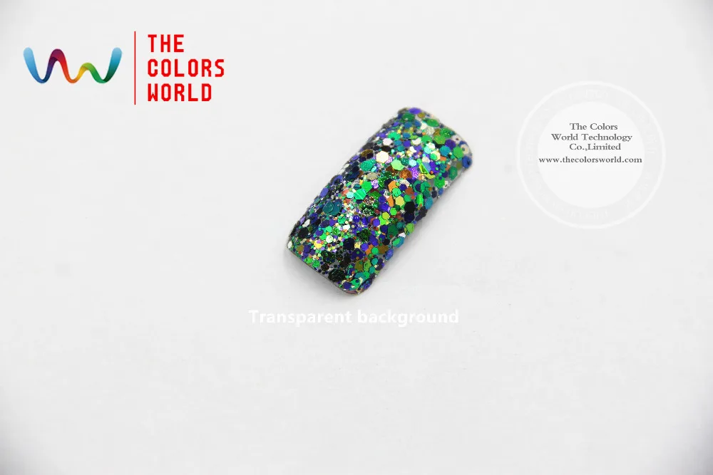 

HR5104-316 Mix Iridescent Rainbow Colors and Hexagon shapes Glitter for nail art makeup and DIY decoration