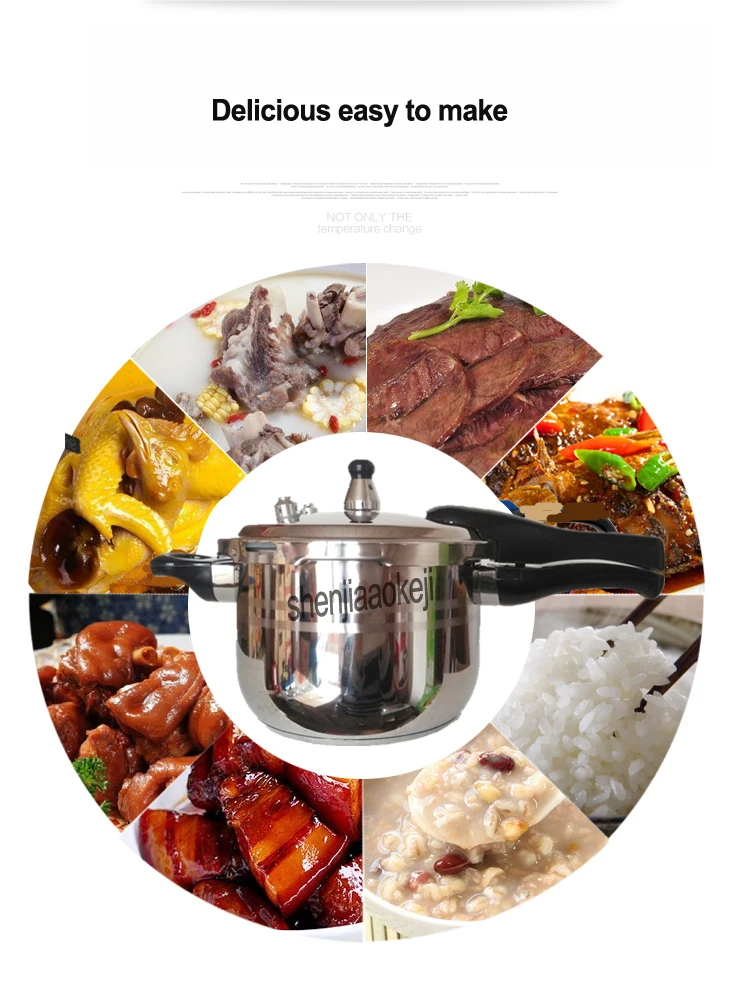 Нержавеющая сталь скороварка 16 см кухонная кастрюля Бытовая кухонная тушеная кастрюля Коммерческая скороварка кухонная посуда 2л