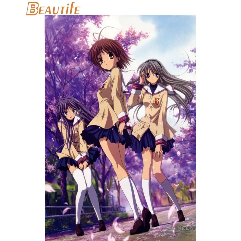 Постер Clannad на заказ украшение для дома модный настенный постер из шелковой ткани