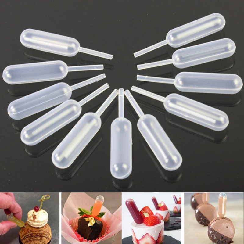 Творческий жидкий капельница соломы передачи пипетки 4 мл пластик 50 шт./компл.