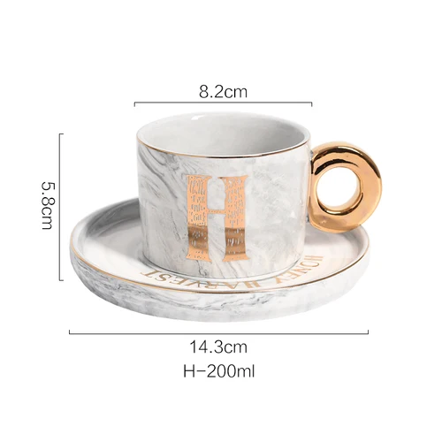 Tazas скандинавский Instagram мраморный Пномпень керамическая кофейная чашка блюдо послеобеденный черный чай эспрессо чашка Copo Bardak Kupa забавные кружки - Цвет: H-200ml