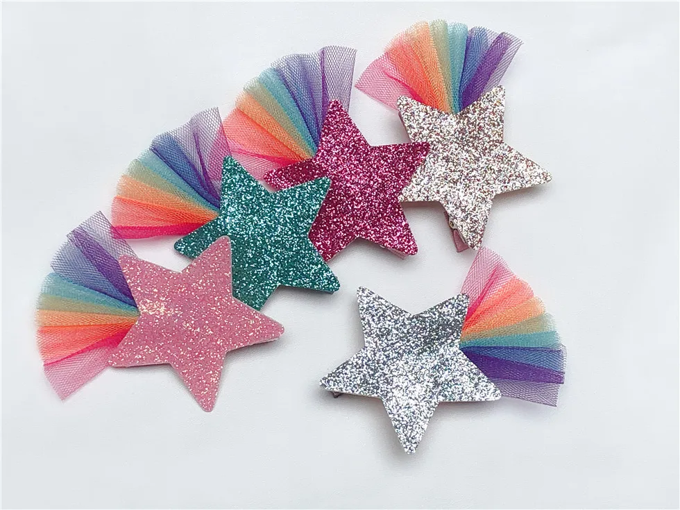 Розничная продажа 1 шт. модные милые блестящие заколки со звездами однотонные