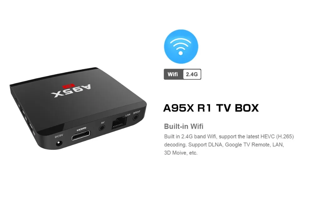 Smart android tv box A95X R1 2G 16GB Android 7,1 box tv 2,4G WiFi медиаплеер smart tv box