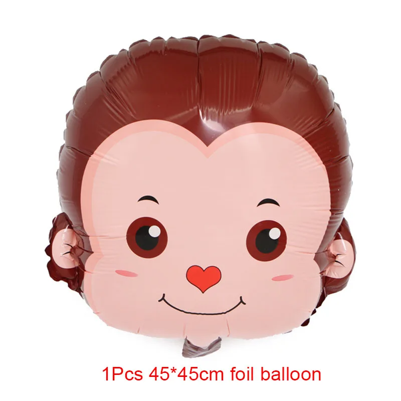 monkey 1 шт джунгли животные, тигр, Лев, Зебра Обезьяна Жираф корова воздушный гелиевый воздушный шар покрытый фольгой ребенок день рождения украшение на тему зоопарка поставка - Цвет: monkey