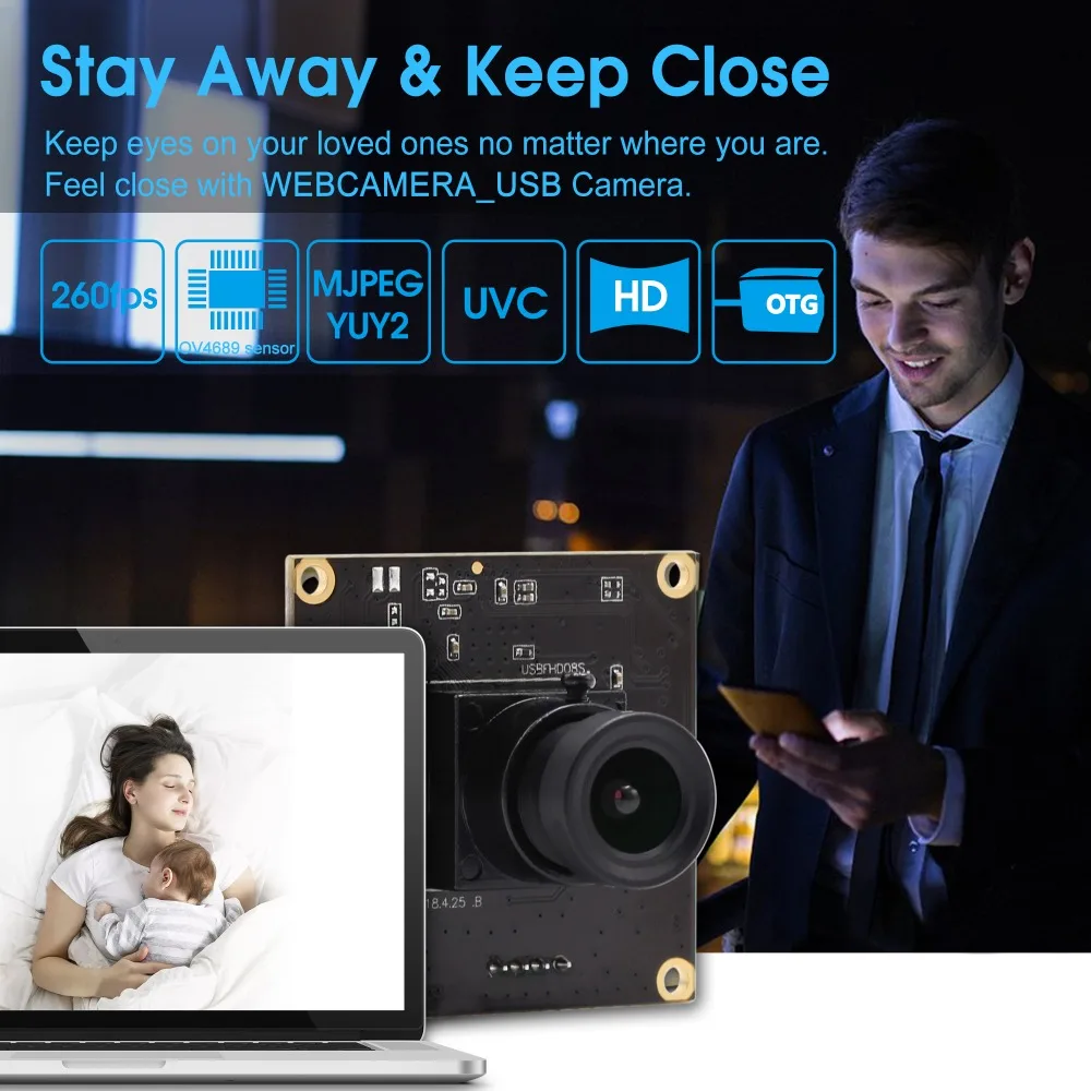 Высокоскоростная камера ELP MJPEG 1080P 60fps/ 720P 120fps/ 360P 260fps UVC с датчиком OmniVision OV4689 CMOS