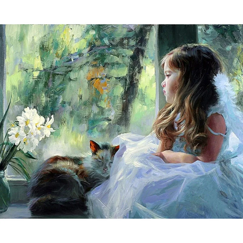 Sleep with Me.DIY Coloring Paint By number Tools picture Beautiful Painting Numbers Surprise Gift art supplies dropship | Дом и сад