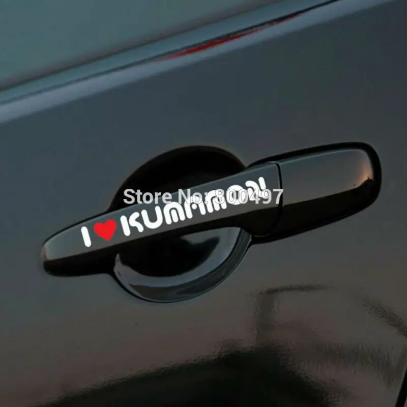 4 x новейшие наклейки на дверные ручки с изображением медведя Kumamon автомобильные