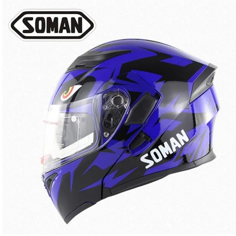 DOT approved Soman 955 SkyEye двойные линзы уличные мотоциклетные шлемы Воздухопроницаемый