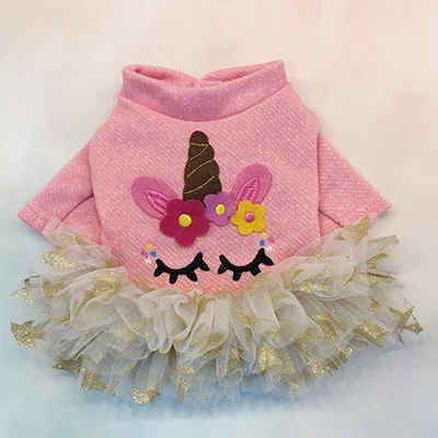 pink Новинка, платье для собак, одежда для маленьких собак, платье с единорогом, юбка-пачка для собак, одежда для собак, чихуахуа, юбка для Йоркцев - Цвет: pink
