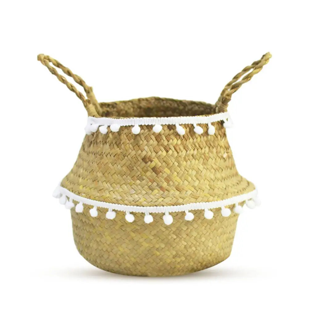 Пляжная Соломенная Сумка тоут оригинального цвета плетеная ручная корзина из