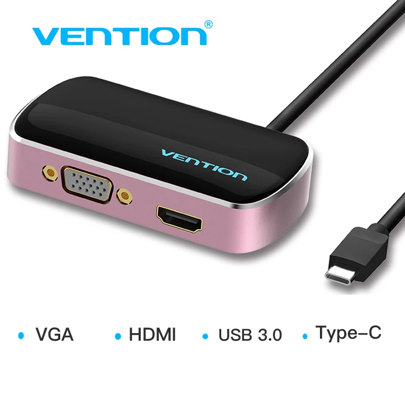 Vention Тип USB c концентратор к HDMI VGA 3.0 Женский адаптер конвертер C для MacBook Chromebook Pixel
