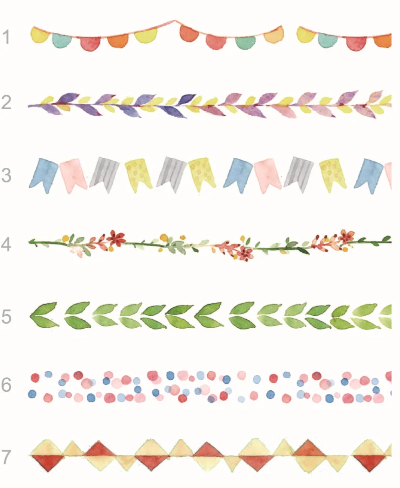 

2PCS 1cm Green petal washi tape adhesive tape DIY decoration Scrapbooking Sticker Label Masking Tape School Office Supply