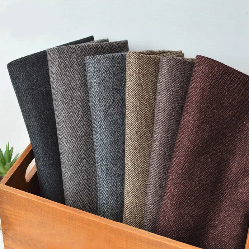 Retro-blend wool herringbone fabric thin section DIY clothing skirt pants the cloth-400gsm | Дом и сад