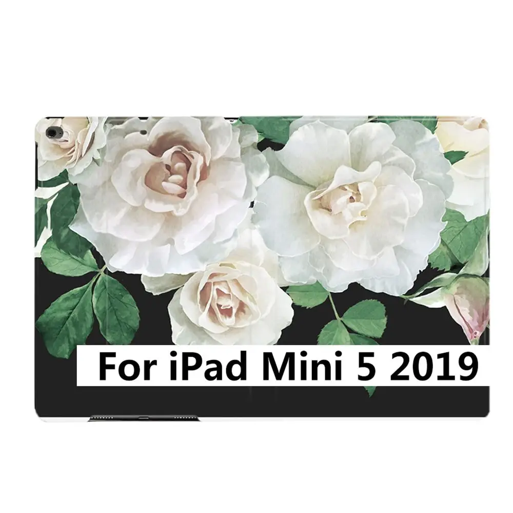 For iPad Mini 5 Элегантный красивый белый цветок из искусственной кожи Стенд Смарт чехол для iPad Air 2 3 9," 56 7th 10,2" 10," PRO Mini 4 5 - Цвет: For iPad Mini 5