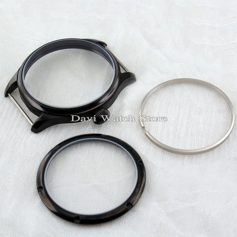 Parnis 44mm PVD sterile case fit eta 6497 6498 Seagull st36 movement watch | Наручные часы