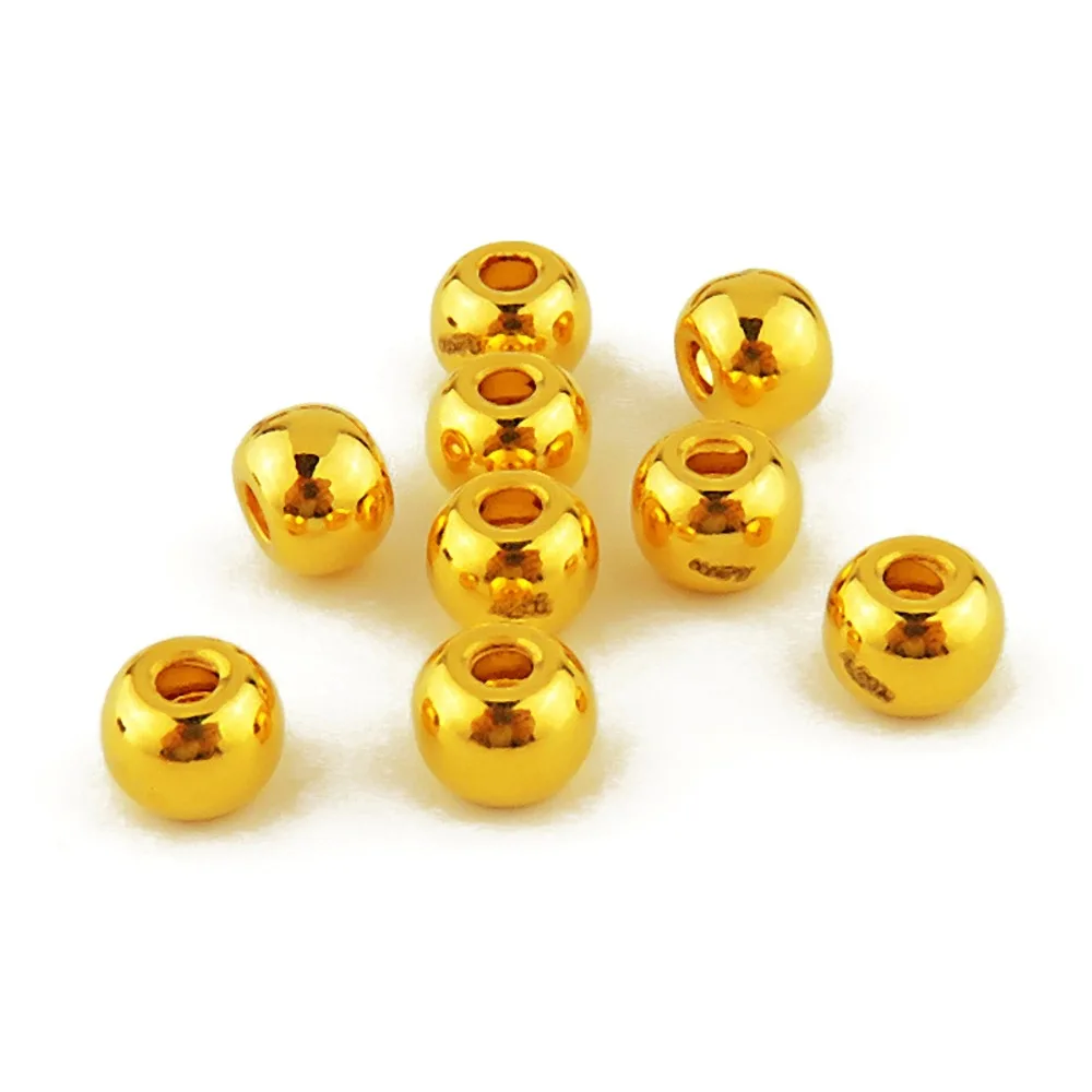 Новое поступление чистое 24k желтое золото Женская 3D Свободная подвеска из бисера