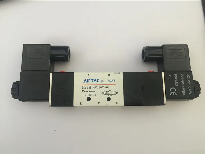 1/4 ''порты 4V230C-08 DC 24V 3 положения 5 ходовой воздушный Соленоидный клапан DC12V DC24V