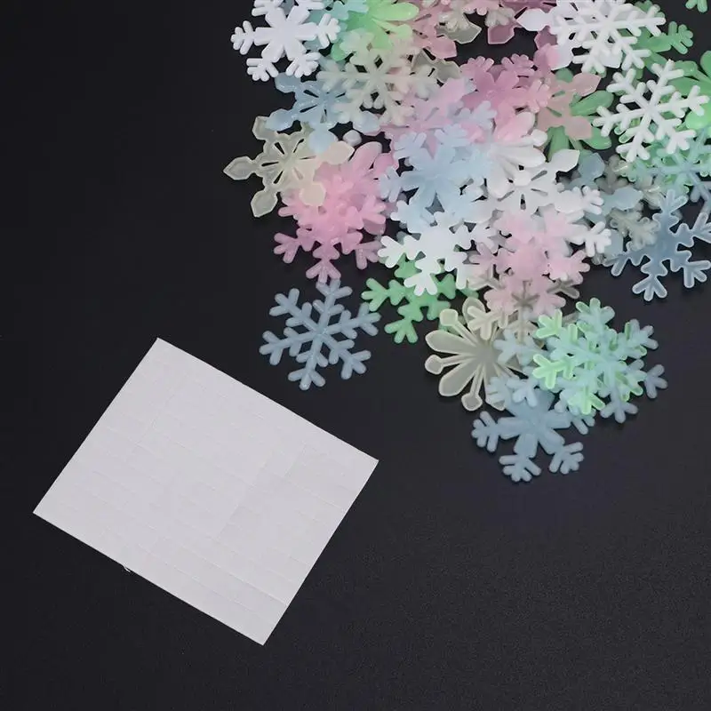 50 шт. 3D светящиеся флуоресцентные настенные стикеры снежинки наклейки окна Clings Рождественская вечеринка Декор задний план настенные украшения