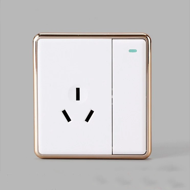 Golded Edge белый черный шампань AC250V 16A 3 Pin 1 кнопочный переключатель розетка AU