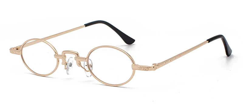 gold with clear Peekaboo, маленькие круглые солнцезащитные очки для женщин, Ретро стиль, золотая металлическая оправа, Винтажные Солнцезащитные очки для мужчин, унисекс, красные, черные, УФ 400 - Цвет линз: gold with clear