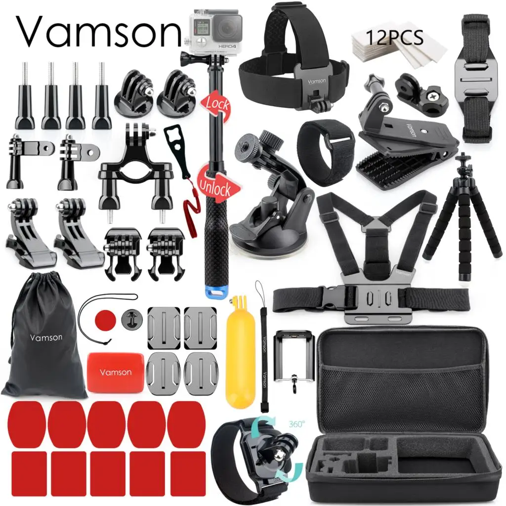 Vamson для Gopro аксессуары набор для go pro hero 7 6 5 4 комплект крепление для SJCAM для SJ4000/для xiaomi для yi 4 k для eken h9 VS84 - Цвет: VS84A