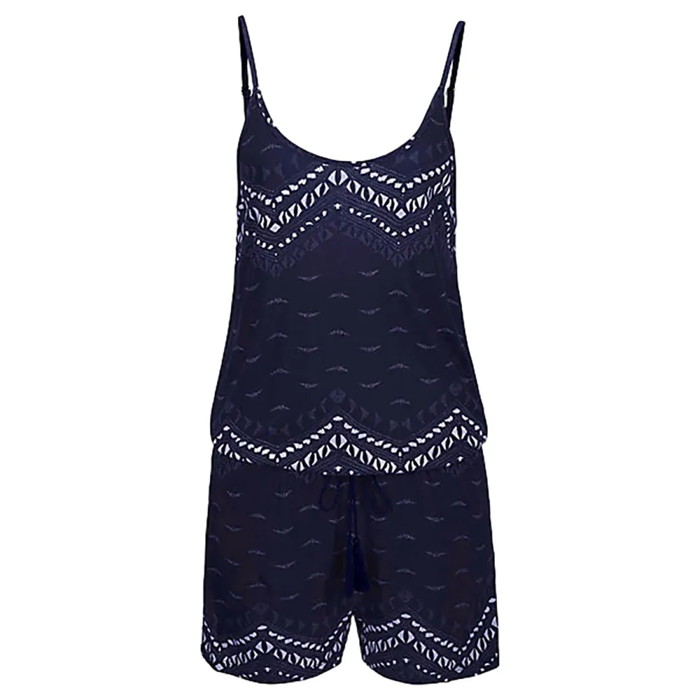 

Fashion Summer Jumpsuit 2019 Women Ladies Bohemian Playsuit Casual Sleeveless Backless Elastic Waist Print Mini Romper 10Apr 3