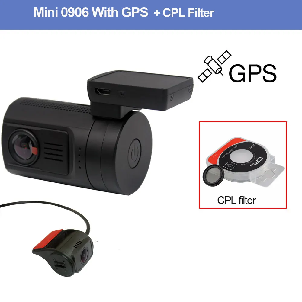 Conkim Mini 0906 две камеры gps автомобильный видеорегистратор регистратор 1080P Full HD конденсатор камеры заднего вида двойной объектив видеорегистратор парковки датчик защиты - Название цвета: Set 2