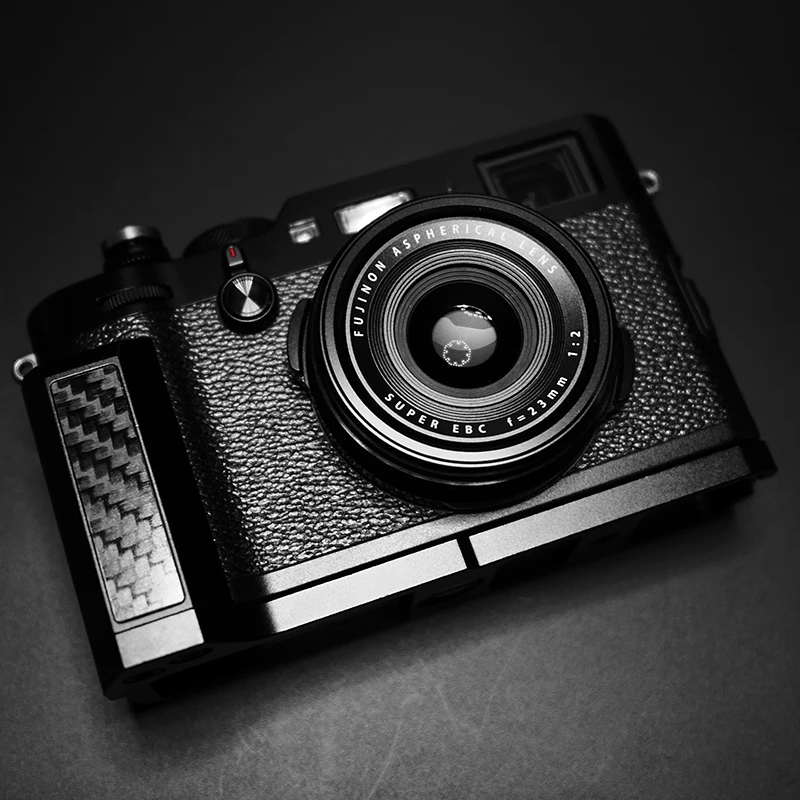 Алюминиевая Рукоятка Кронштейн быстросъемная l-пластина для FUJI X100F FUJIFILM X 100F X100T с углеродным фильтром/крестообразная пластина наклейка