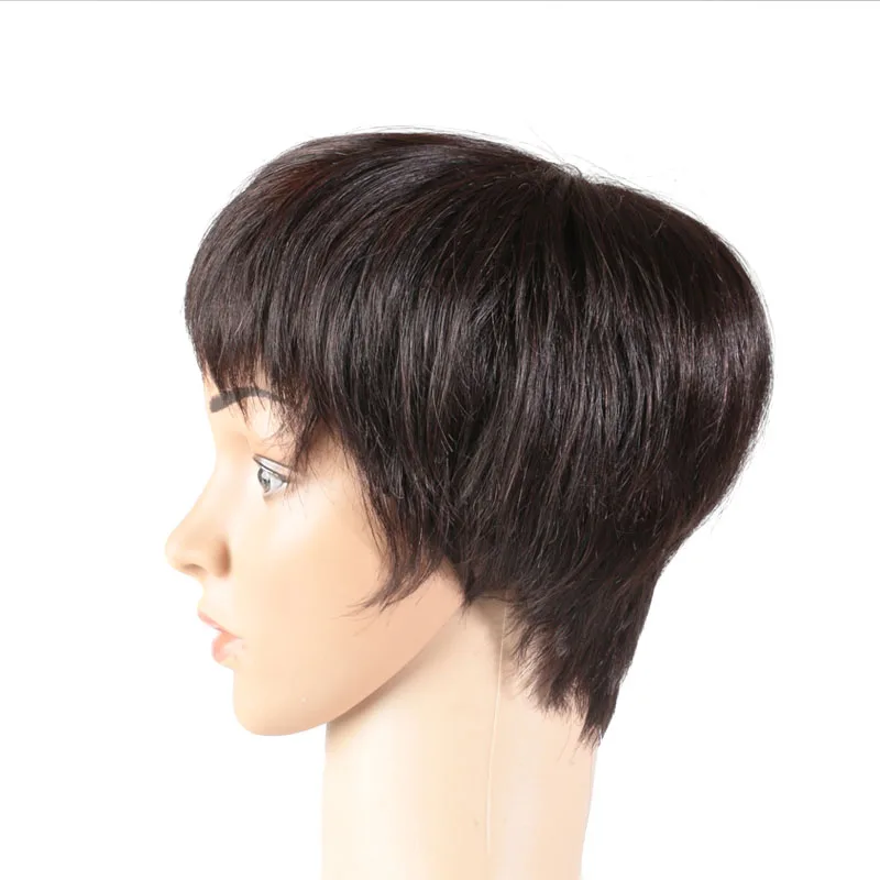 Addbeauty короткие Человеческие волосы Искусственные парики с волосами младенца 6
