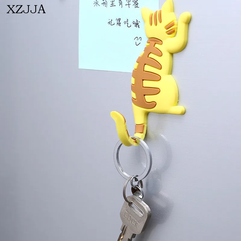 XZJJA милый мультяшный Кот Магнитные Крючки для холодильника вешалка всякой