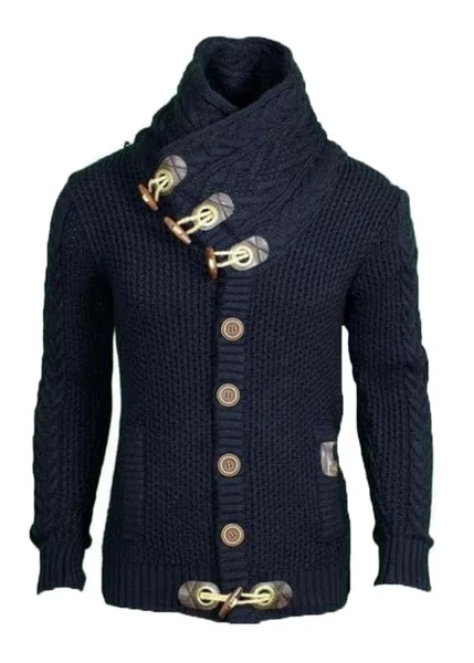 ZOGAA 2019 New Style Men Sweater Croissant Button Leisure High Collar Solid Twisted Pattern Knitted Cardigan Winter |