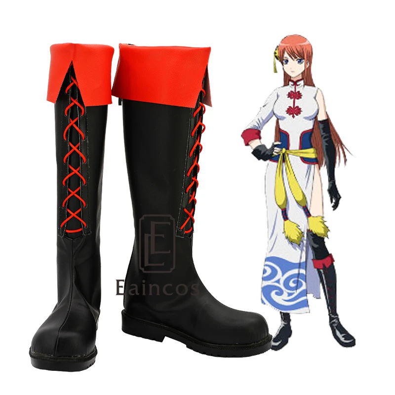 

Черные ботинки для косплея аниме Gintama Kagura, обувь для вечеринки на заказ